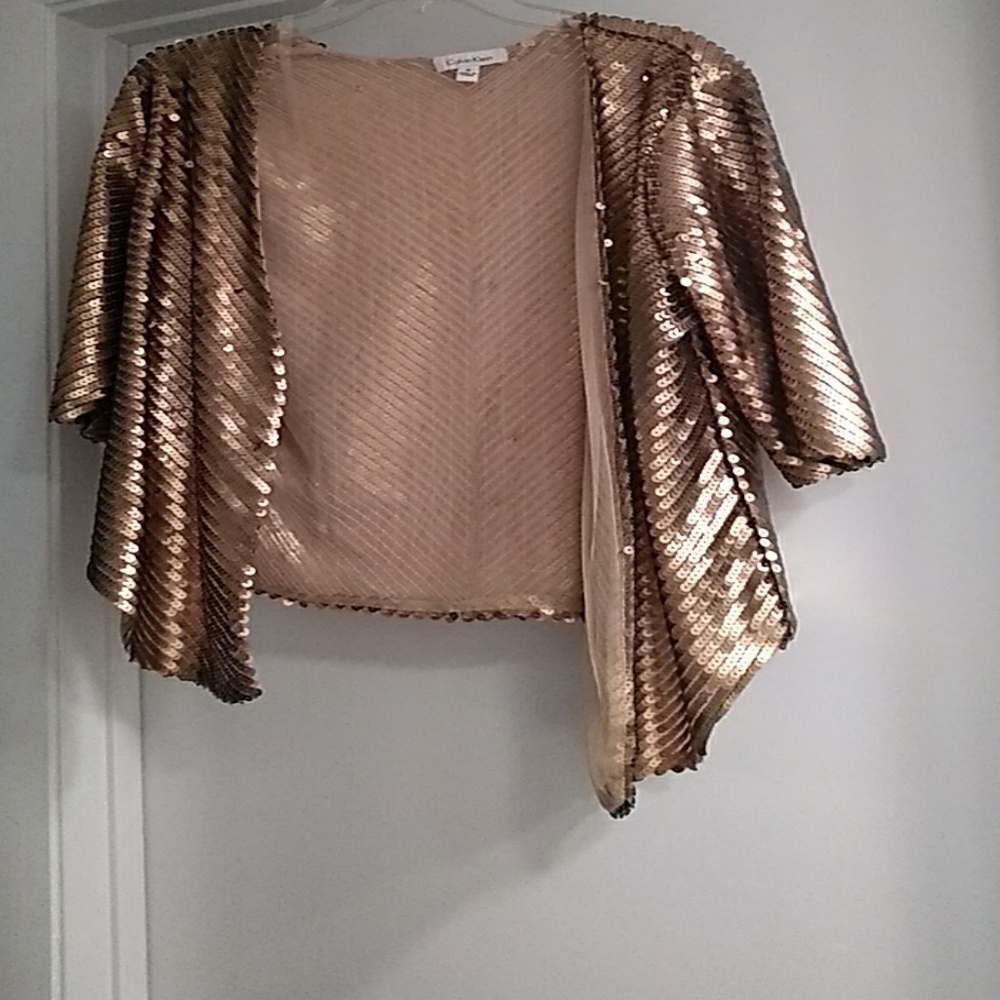 Calvin klein, gold sequin jacket